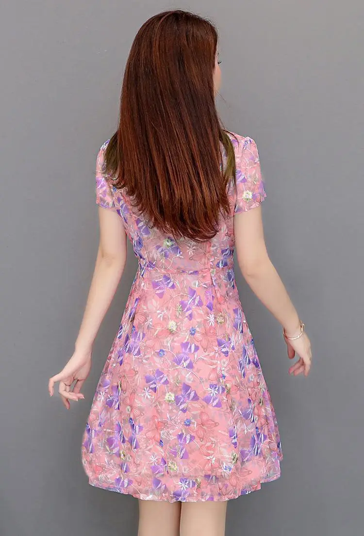 Women's Floral Waist Dress Summer Large Size — feature 2