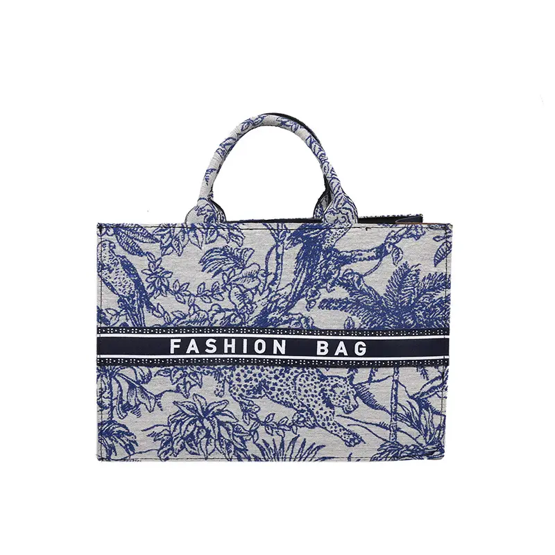 2021 Blue Floral Large Shoulder Bag Women - Image 7