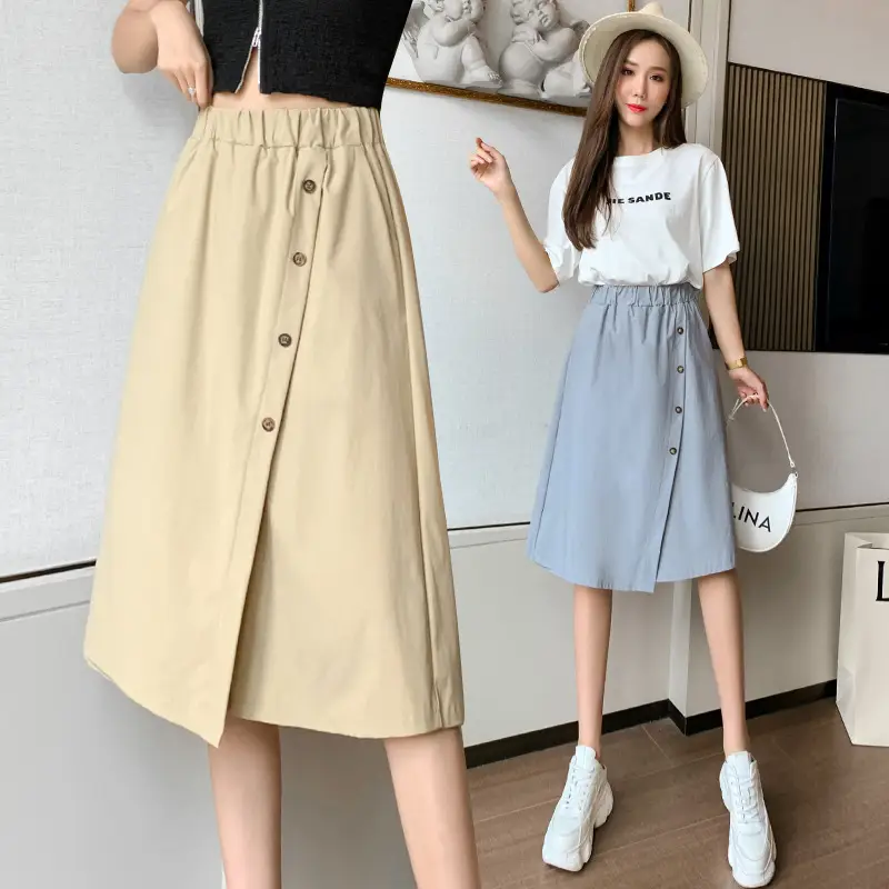 Korean Style Elastic Waist Loose Wide Leg Pants Green - Image 6