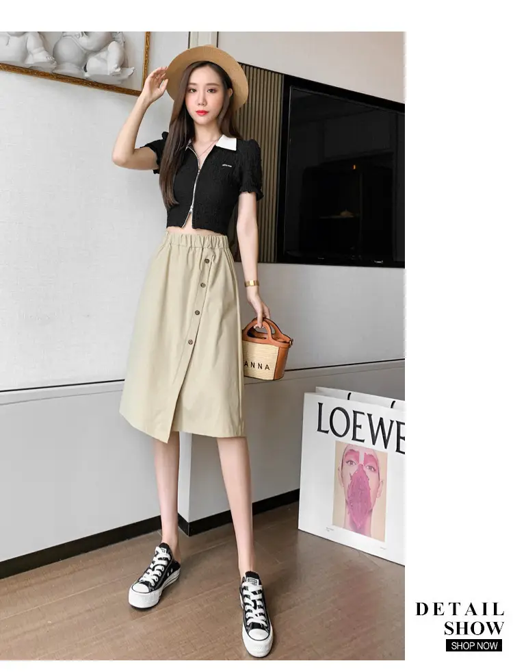 Korean Style Elastic Waist Loose Wide Leg Pants Green — feature 17