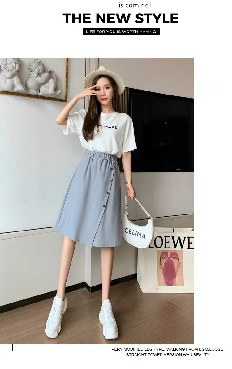 Korean Style Elastic Waist Loose Wide Leg Pants Green — feature 22