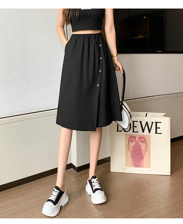 Korean Style Elastic Waist Loose Wide Leg Pants Green — feature 27