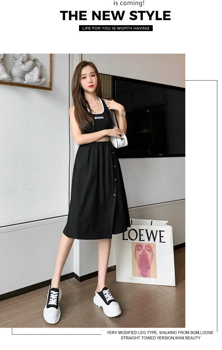 Korean Style Elastic Waist Loose Wide Leg Pants Green — feature 29