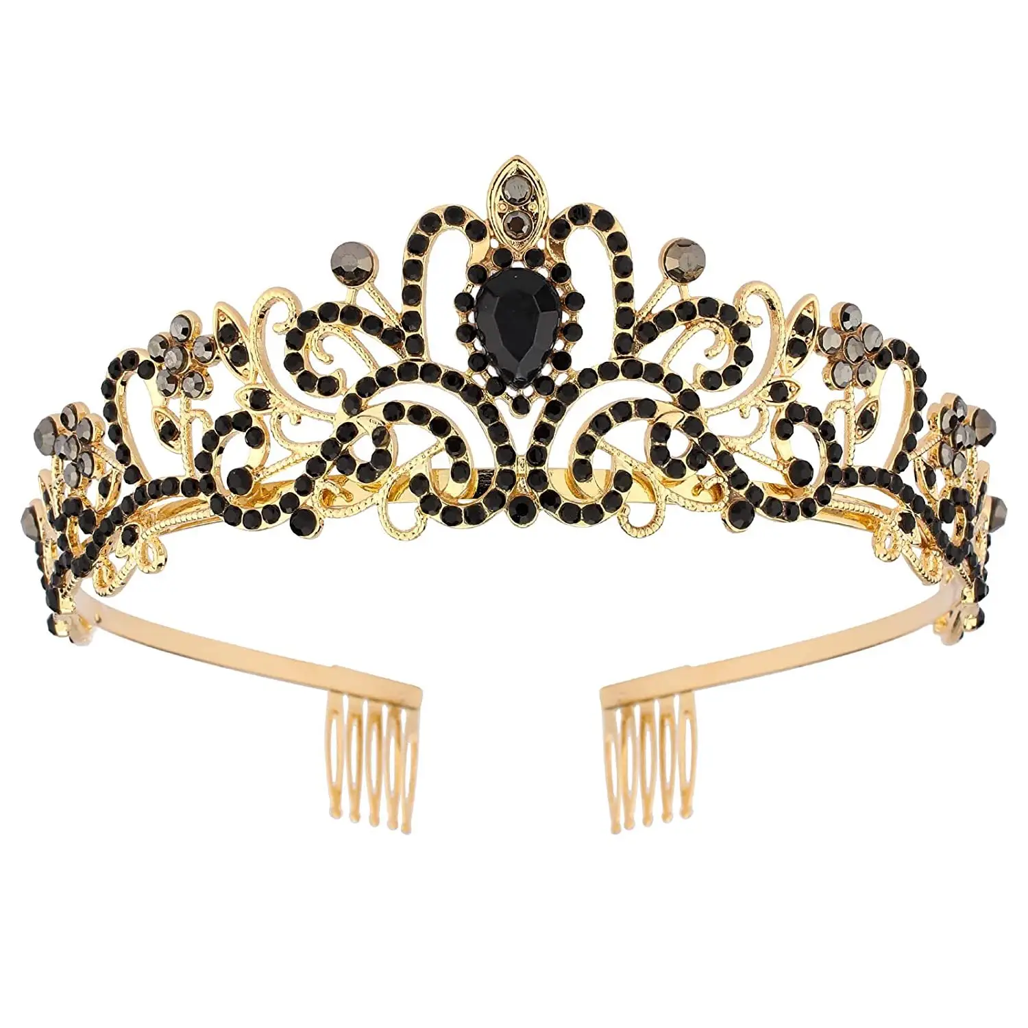 Elegant Blue Crystal Bridal Crown for Women - Image 12