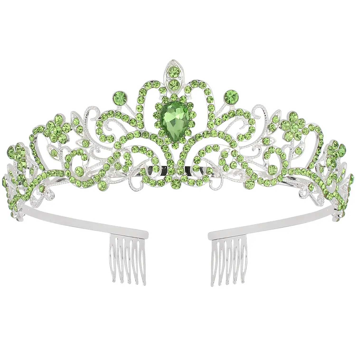 Elegant Blue Crystal Bridal Crown for Women - Image 15