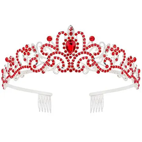 Elegant Blue Crystal Bridal Crown for Women - Image 18
