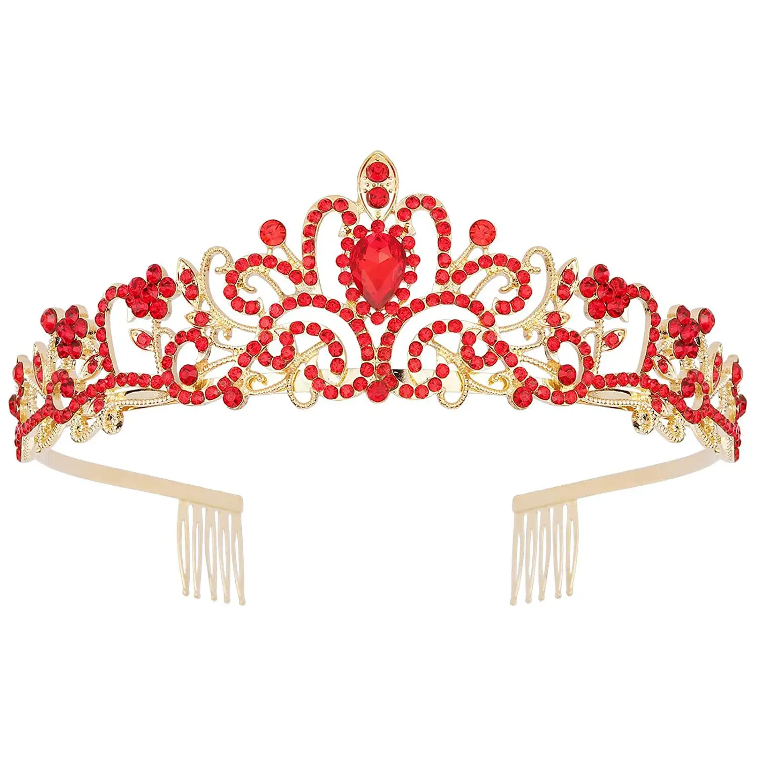 Elegant Blue Crystal Bridal Crown for Women - Image 19