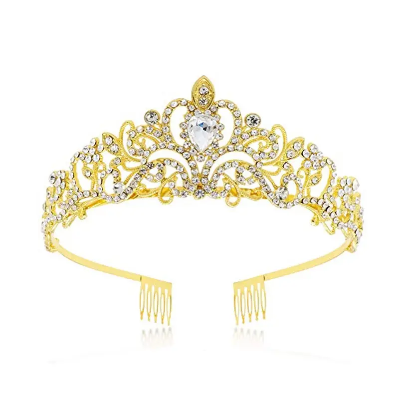 Elegant Blue Crystal Bridal Crown for Women - Image 4
