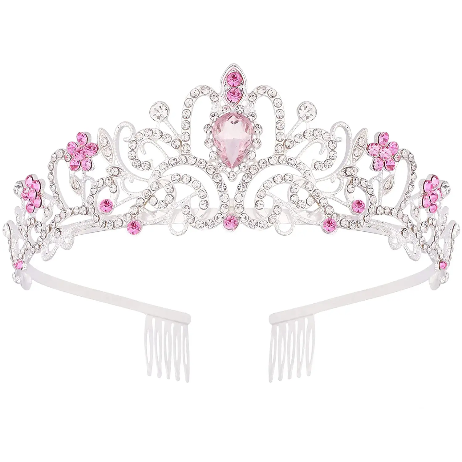 Elegant Blue Crystal Bridal Crown for Women - Image 6