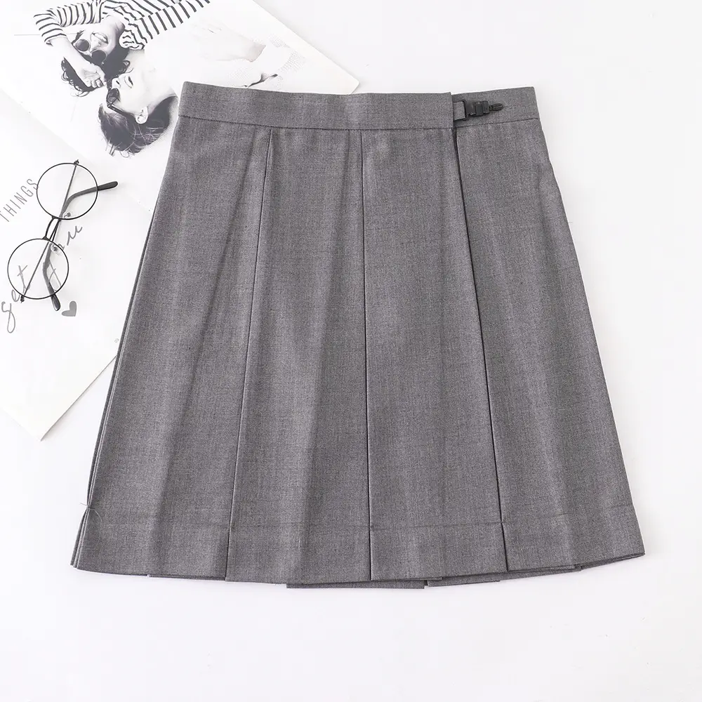 Black Pleated College Skirt for Women - Image 13