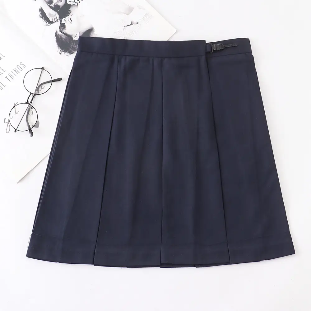 Black Pleated College Skirt for Women - Image 14