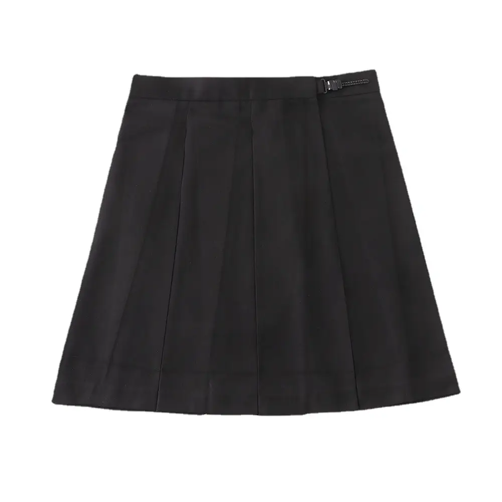 Black Pleated College Skirt for Women - Image 16