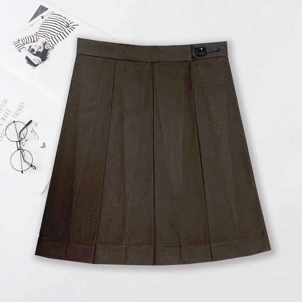 Black Pleated College Skirt for Women - Image 10