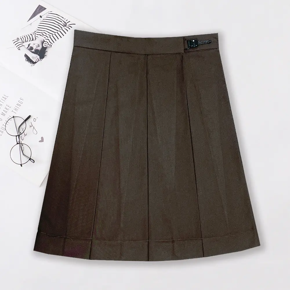 Black Pleated College Skirt for Women - Image 11