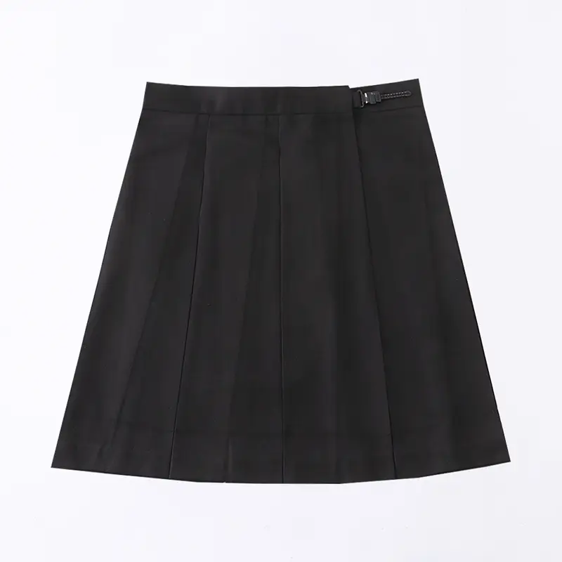 Black Pleated College Skirt for Women - Image 2