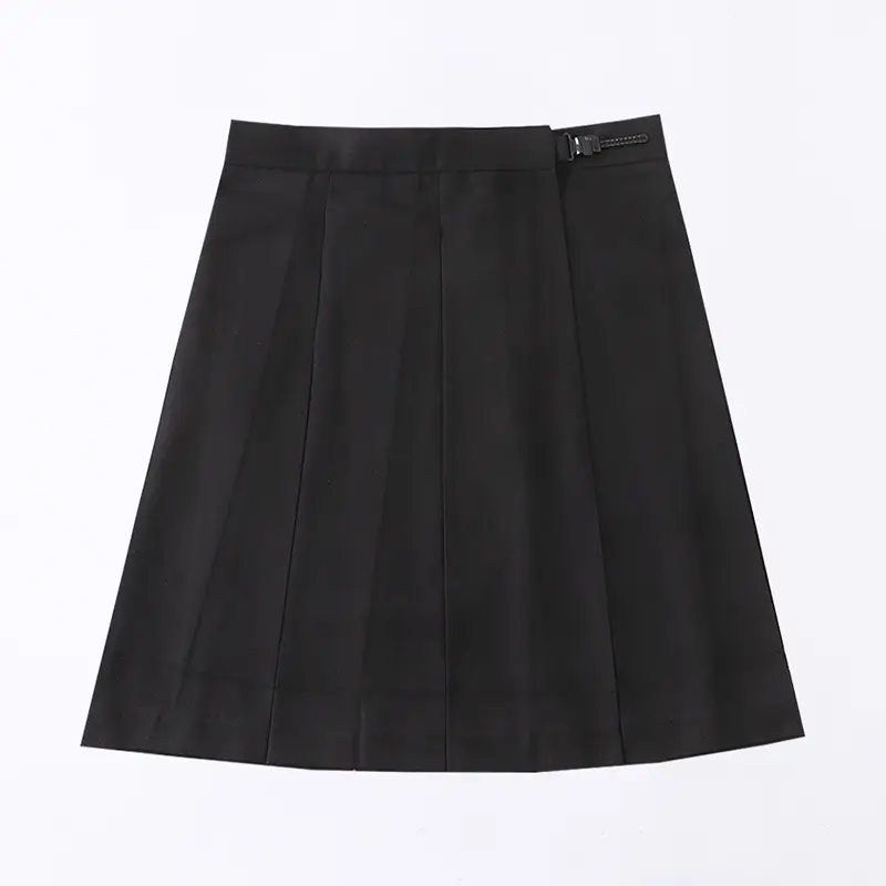 Black Pleated College Skirt for Women - Image 3