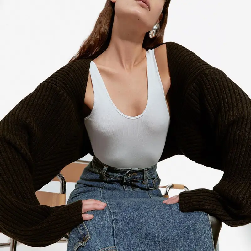 European American Wool Sweater Coat 2020 Autumn Black - Image 2