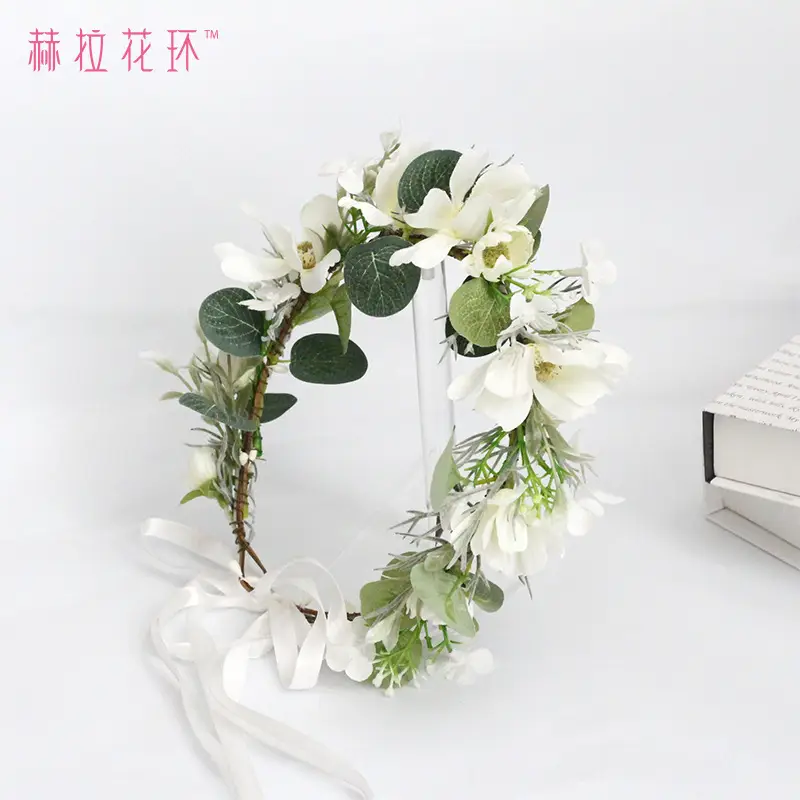 Fresh Bridal Wreath for Women's Photoshoots & Weddings - Image 3