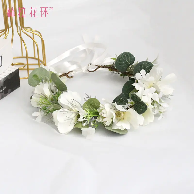 Fresh Bridal Wreath for Women's Photoshoots & Weddings - Image 4