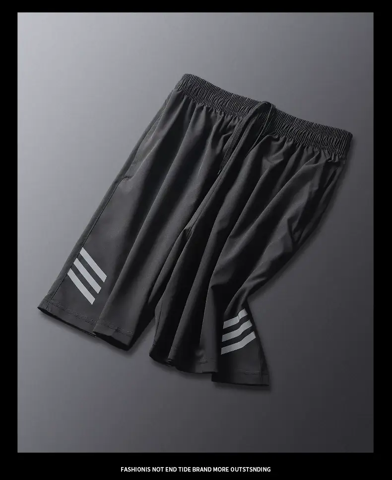 Men's Black Ice Silk Running Shorts Quick Dry — feature 2