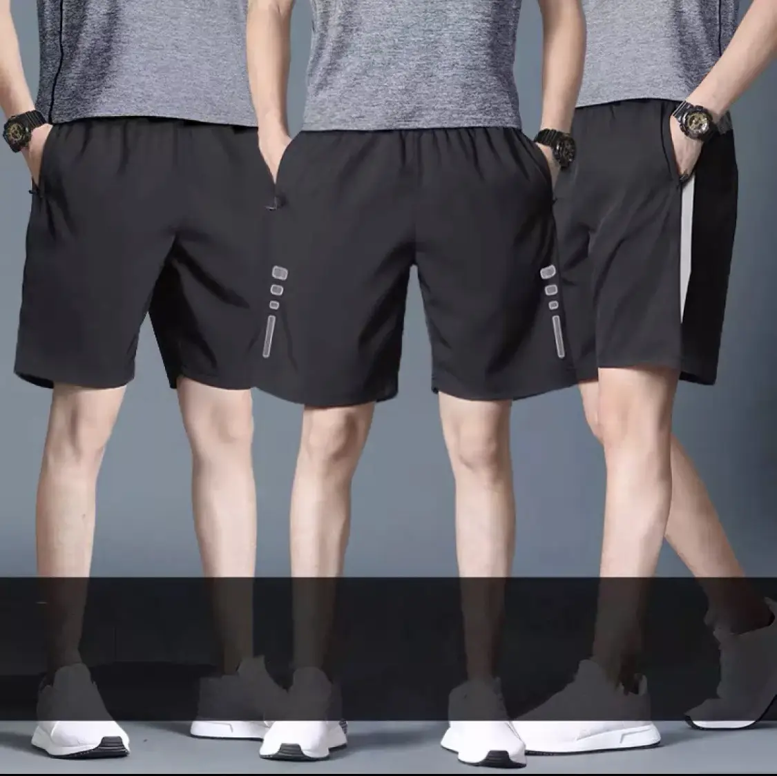 2021 Men's Black Quick-Dry 5Pc Shorts - Image 7