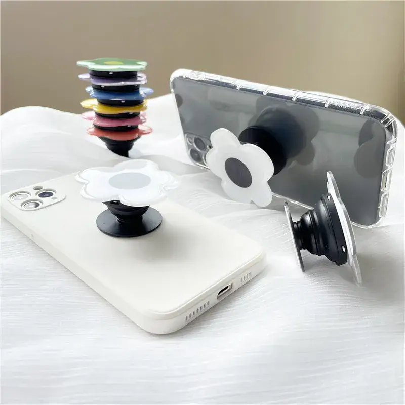 Purple Flower Mobile Phone Bracket with Lazy Desktop Fold - Image 10