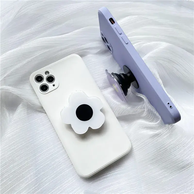Purple Flower Mobile Phone Bracket with Lazy Desktop Fold - Image 11