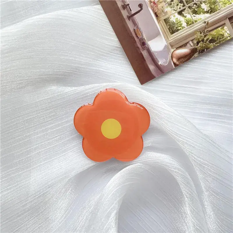 Purple Flower Mobile Phone Bracket with Lazy Desktop Fold - Image 6