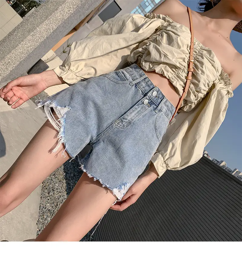 Women Denim Shorts High Waist Slimming 2021 - Image 40