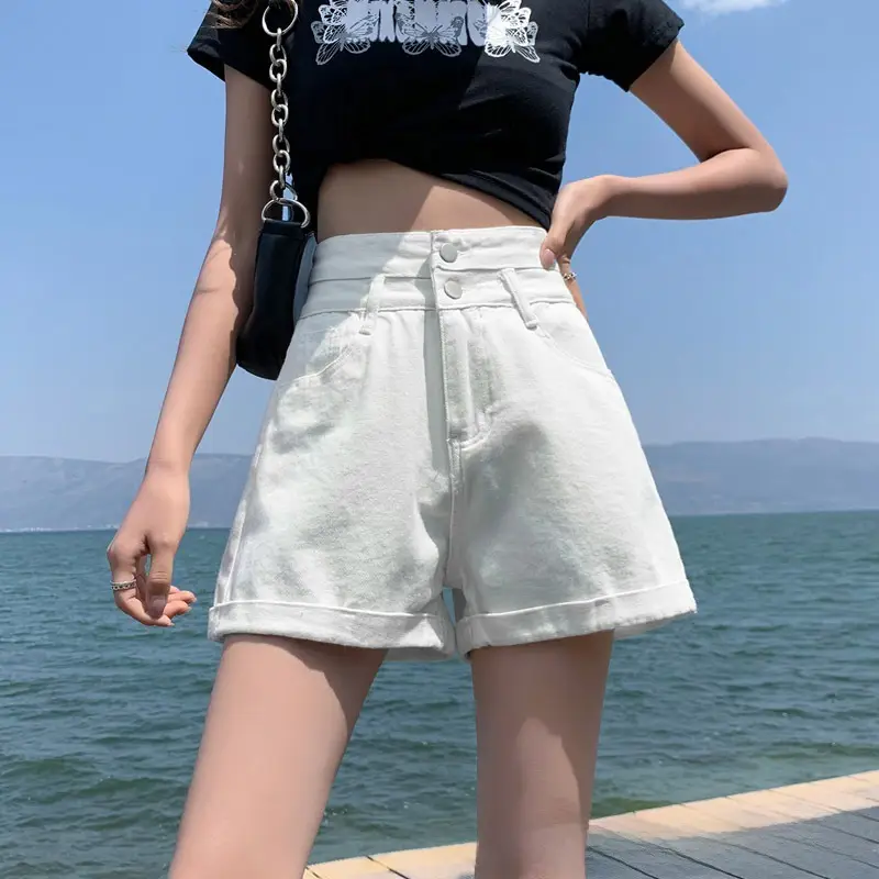 Women Denim Shorts High Waist Slimming 2021 - Image 73