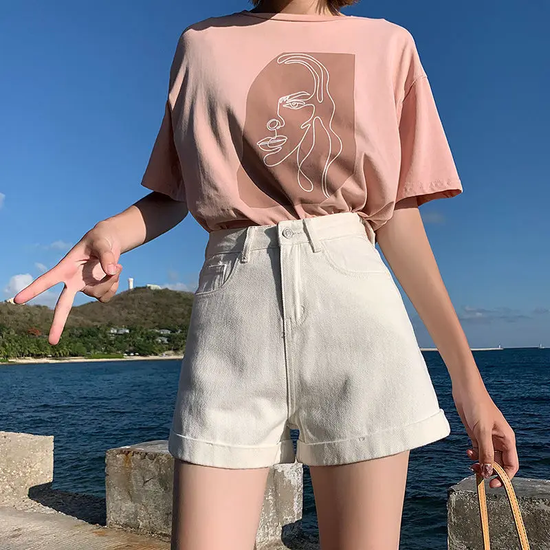 Women Denim Shorts High Waist Slimming 2021 - Image 19