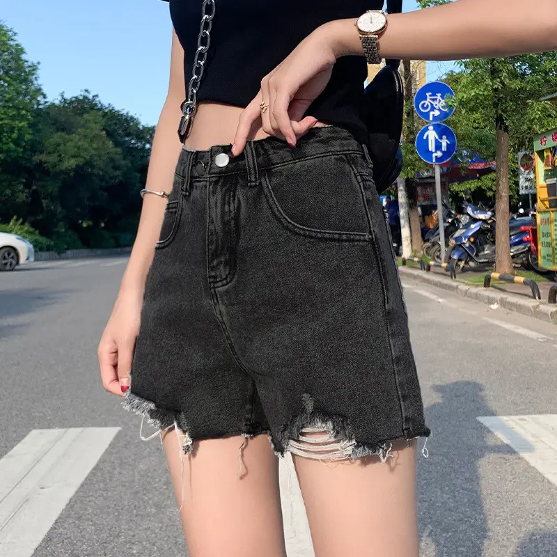 Women Denim Shorts High Waist Slimming 2021 - Image 37