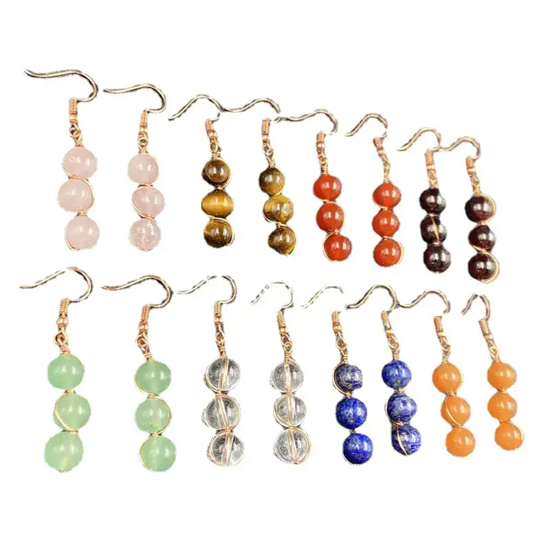 Red Agate Earrings Vintage Women's Fashion - Image 6