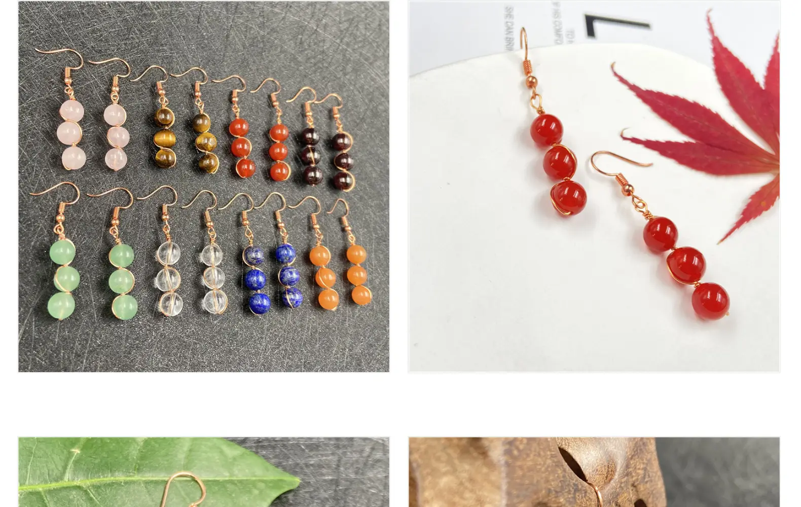 Red Agate Earrings Vintage Women's Fashion — feature 12