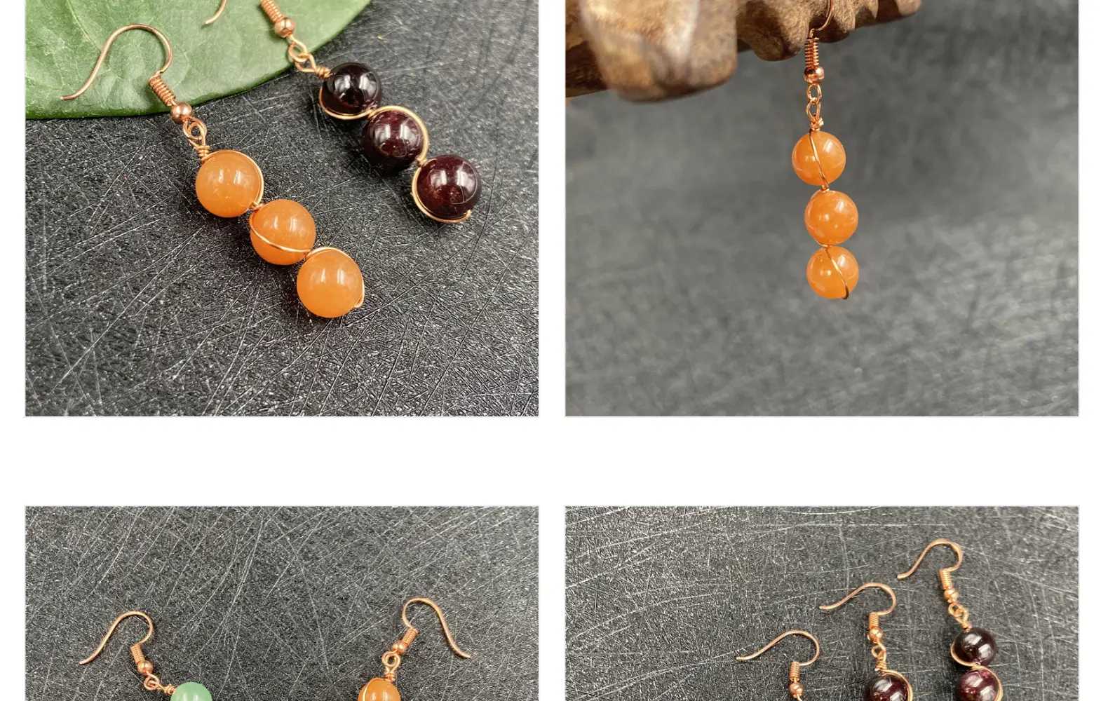 Red Agate Earrings Vintage Women's Fashion — feature 13