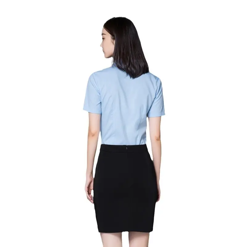 Women's White Short Sleeve Business Shirt Plus Size - Image 9