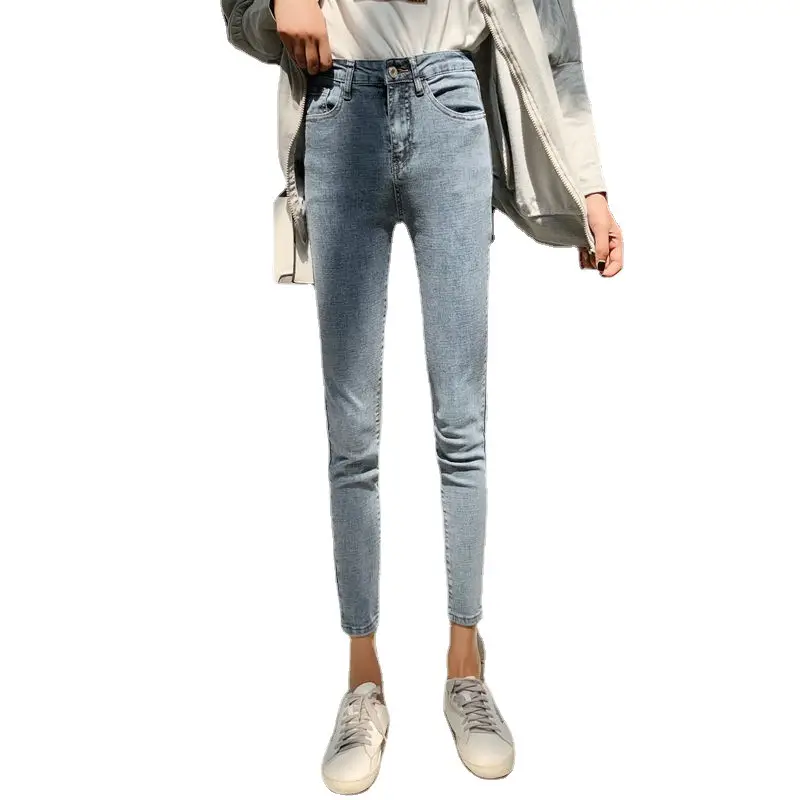 Women's Light Blue Slim Fit Jeans Summer 2021 - Image 8