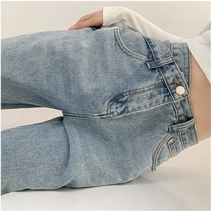 Women's Light Blue Denim Jeans 2022 Spring Summer - Image 7