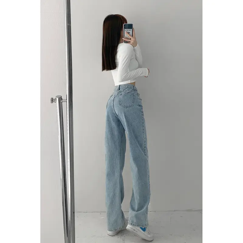 Women's Light Blue Denim Jeans 2022 Spring Summer - Image 8