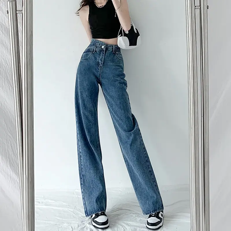 Women's Light Blue Denim Jeans 2022 Spring Summer - Image 3