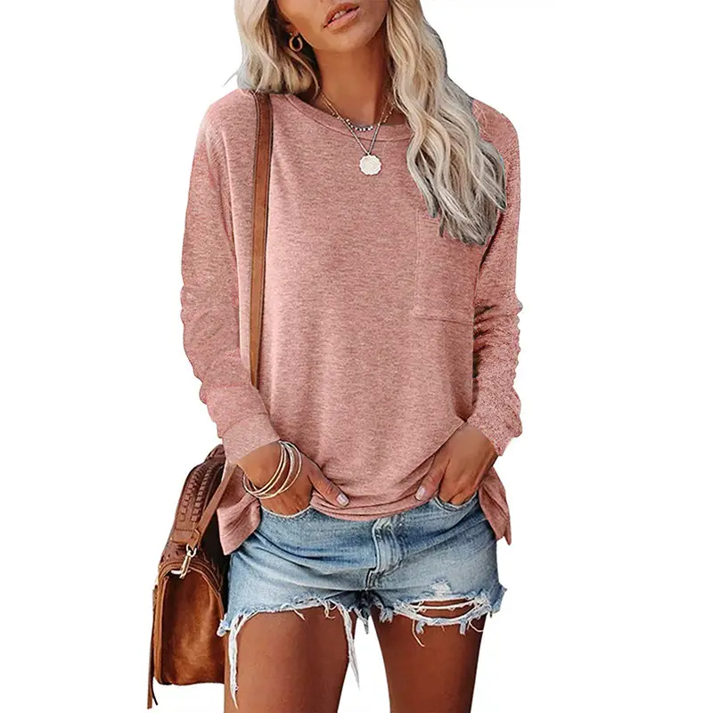 Black Flap Pocket Slit Long Sleeve Casual Top - Image 4