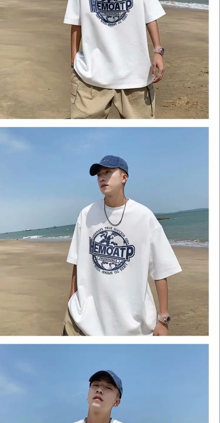 Men's Black Hong Kong Style T-Shirt Loose Fit Summer — feature 13