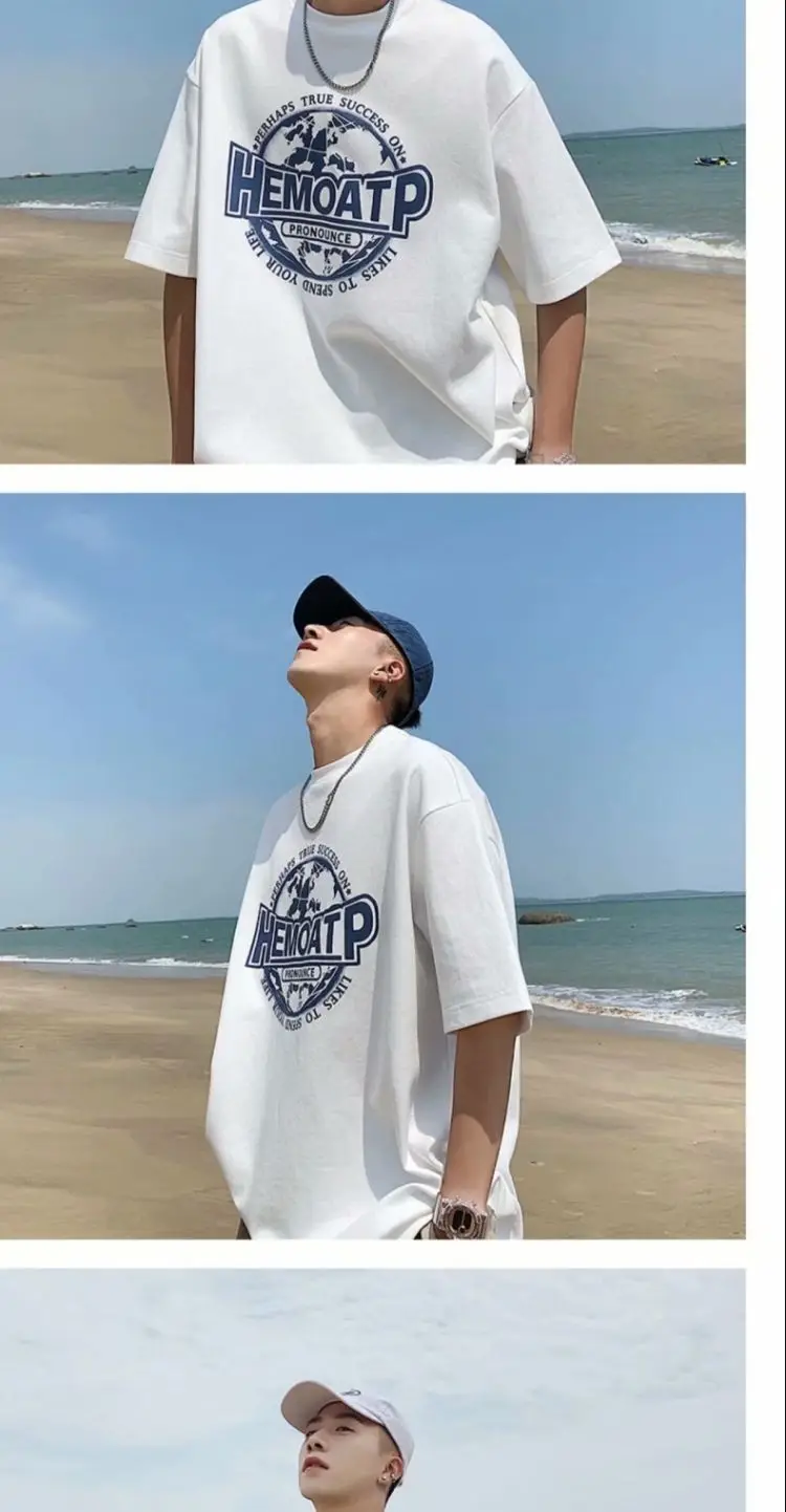 Men's Black Hong Kong Style T-Shirt Loose Fit Summer — feature 14