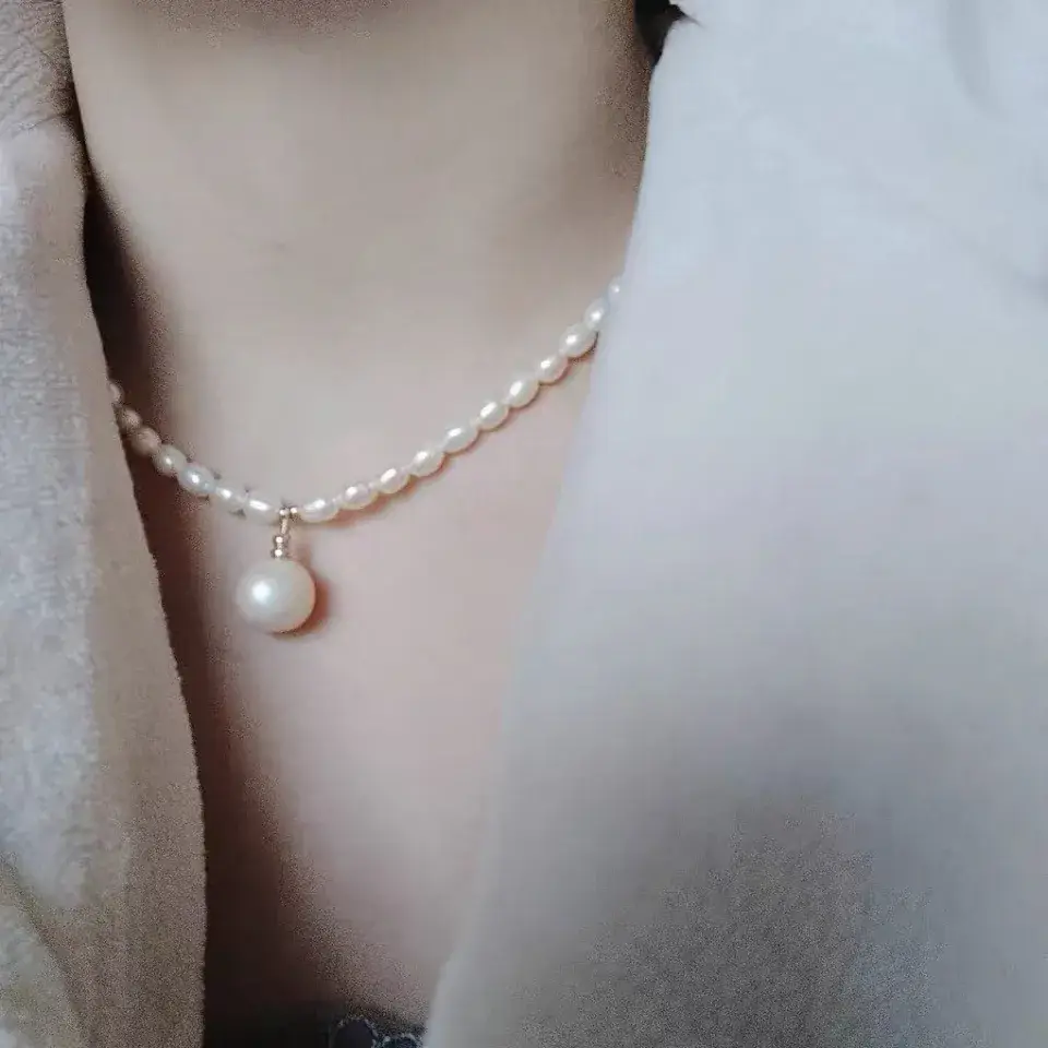 14K Gold Pearl Necklace for Women - Image 5