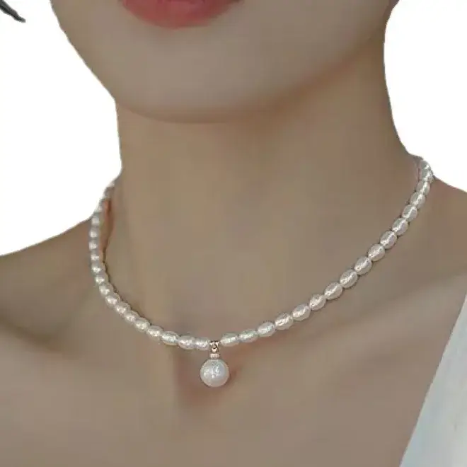 14K Gold Pearl Necklace for Women - Image 8