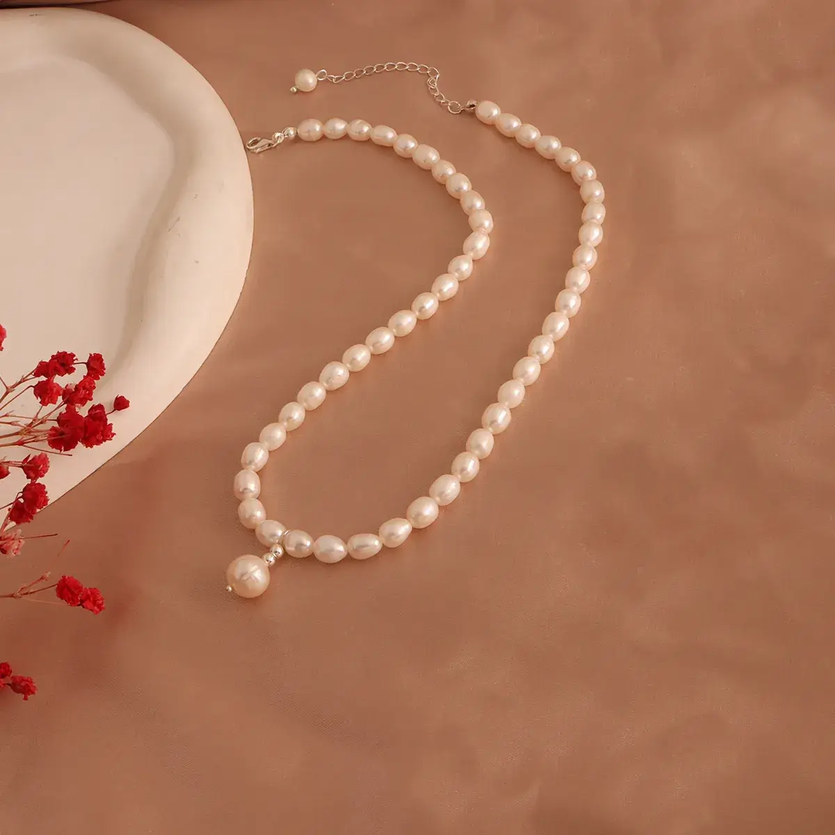14K Gold Pearl Necklace for Women - Image 2