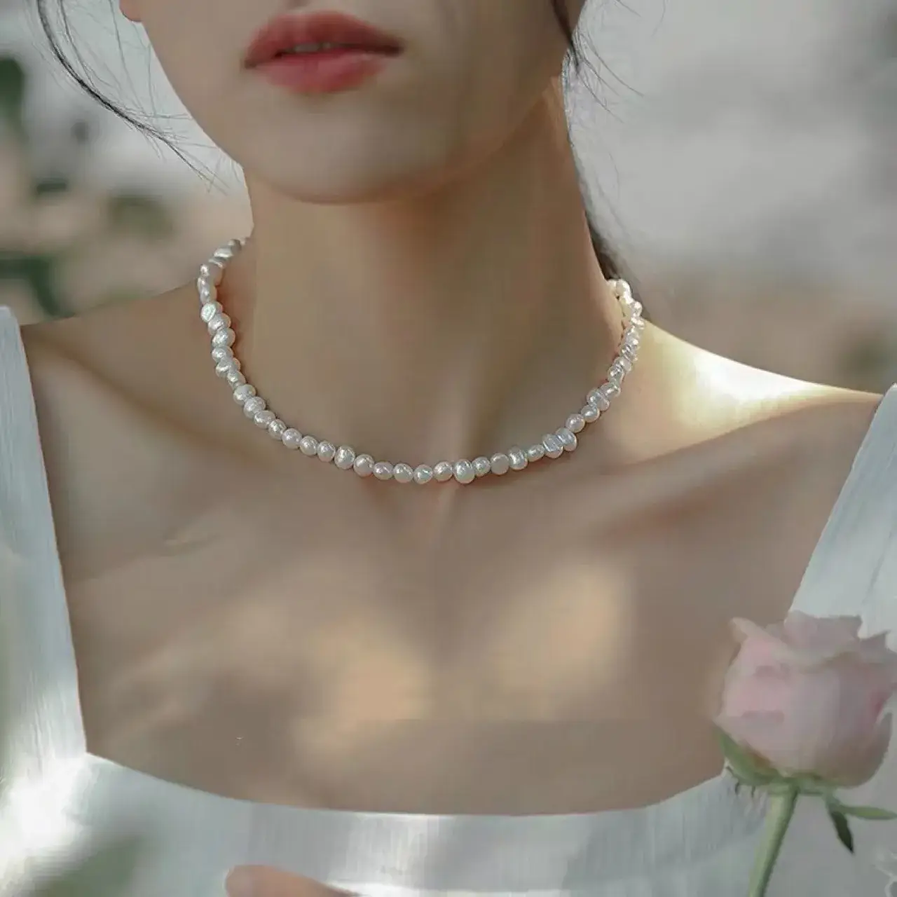 Vintage Pearl Necklace for Women Clavicle Chain - Image 3