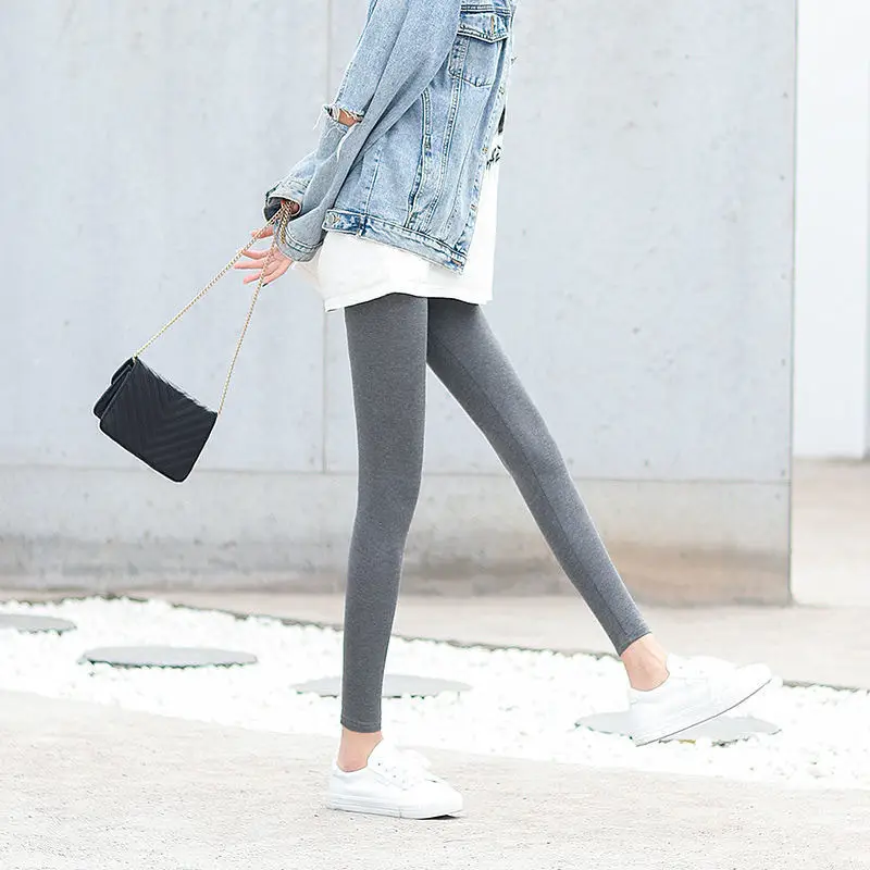 Modal Cotton Leggings High Waist Safety Pants Grey 10-22 - Image 5