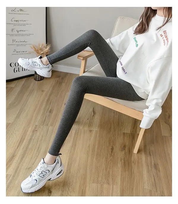 Modal Cotton Leggings High Waist Safety Pants Grey 10-22 - Image 3