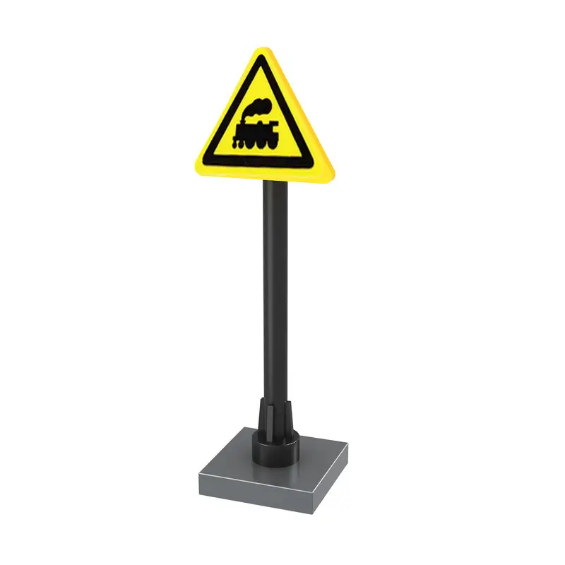 Urban Road Sign Building Blocks Yellow Triangle - Image 4